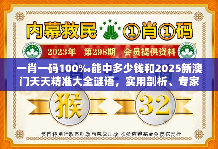 一肖一码100‰能中多少钱和2025新澳门天天精准大全谜语，实用剖析、专家解读解释与落实?