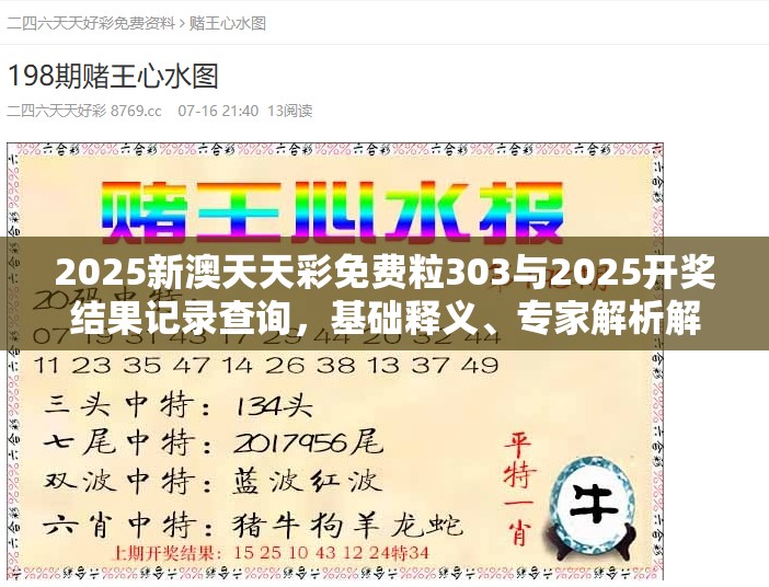 2025新澳天天彩免费粒303与2025开奖结果记录查询，基础释义、专家解析解释与落实?杜绝虚假诱导词