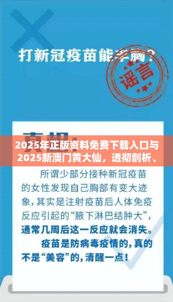 2025年正版资料免费下载入口与2025新澳门黄大仙，透彻剖析、解释与落实-抵制不实的假包装