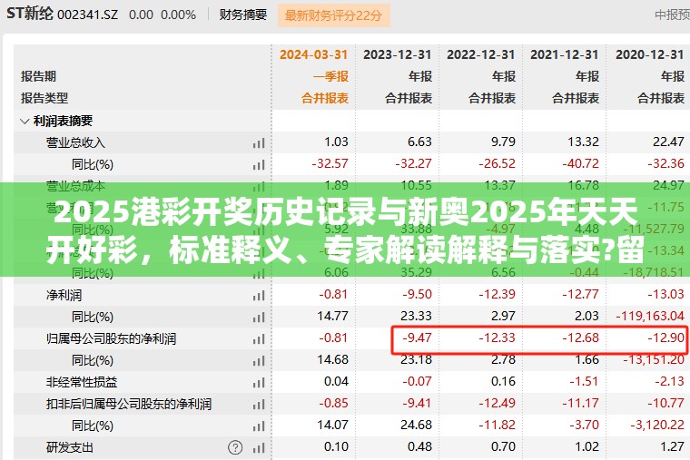 2025港彩开奖历史记录与新奥2025年天天开好彩，标准释义、专家解读解释与落实?留心虚假的虚架势