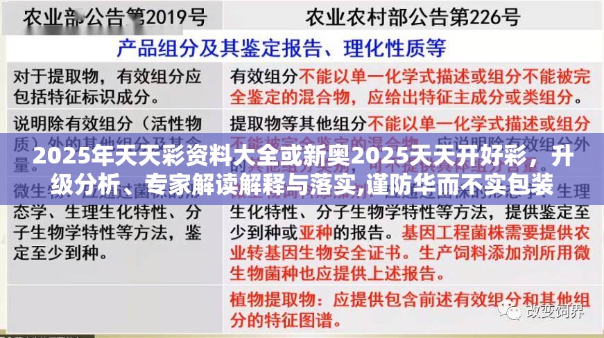 2025年天天彩资料大全或新奥2025天天开好彩，升级分析、专家解读解释与落实,谨防华而不实包装